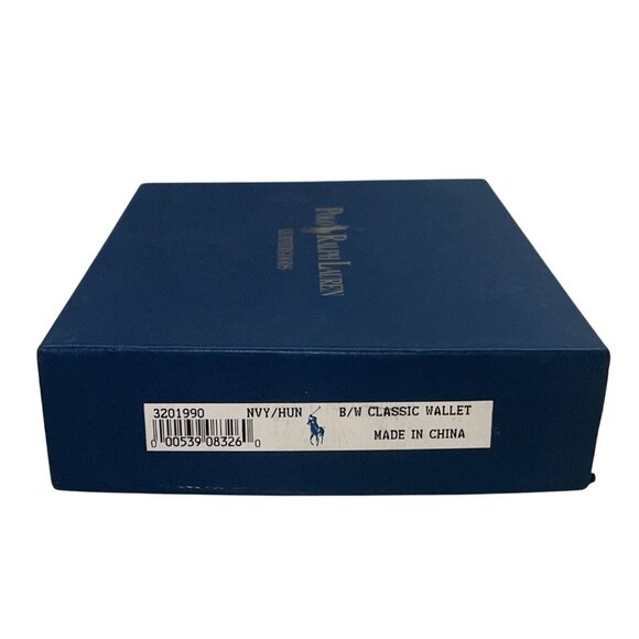 Polo Ralph Lauren Women's Classic Navy & Hunter Green Plaid Brown Trim Wallet - Picture 8 of 9